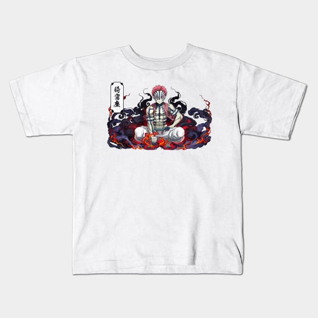 The Demon Akaza Kids T-Shirt by Valoka